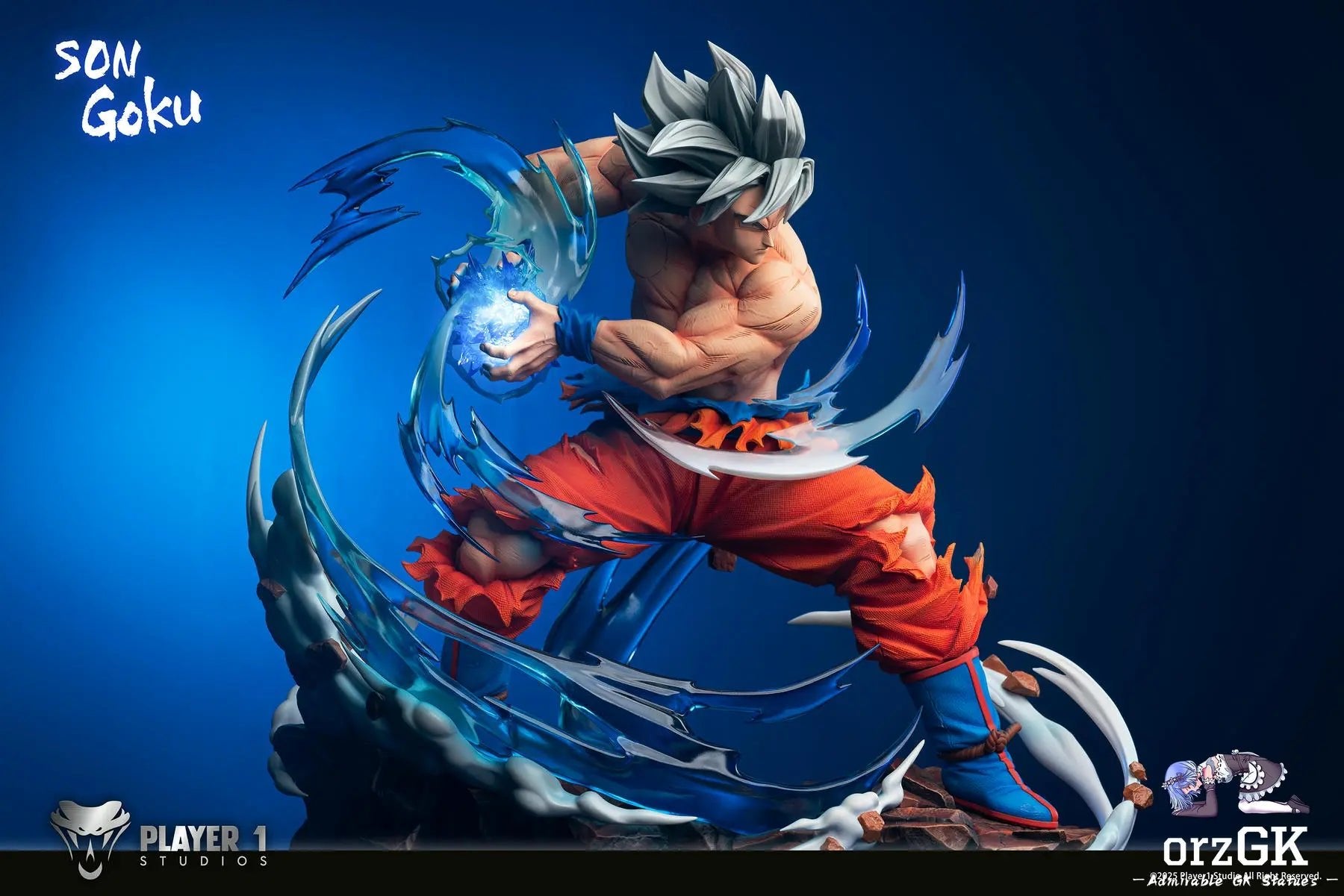 Player 1 Studio - Dragon Ball Son Goku Master Ultra Instinct resin statue Navy Toys anime figure