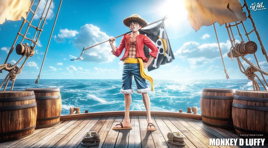 JUE XING Studio - One Piece Luffy Carrying the Flag resin statue Navy Toys anime figure