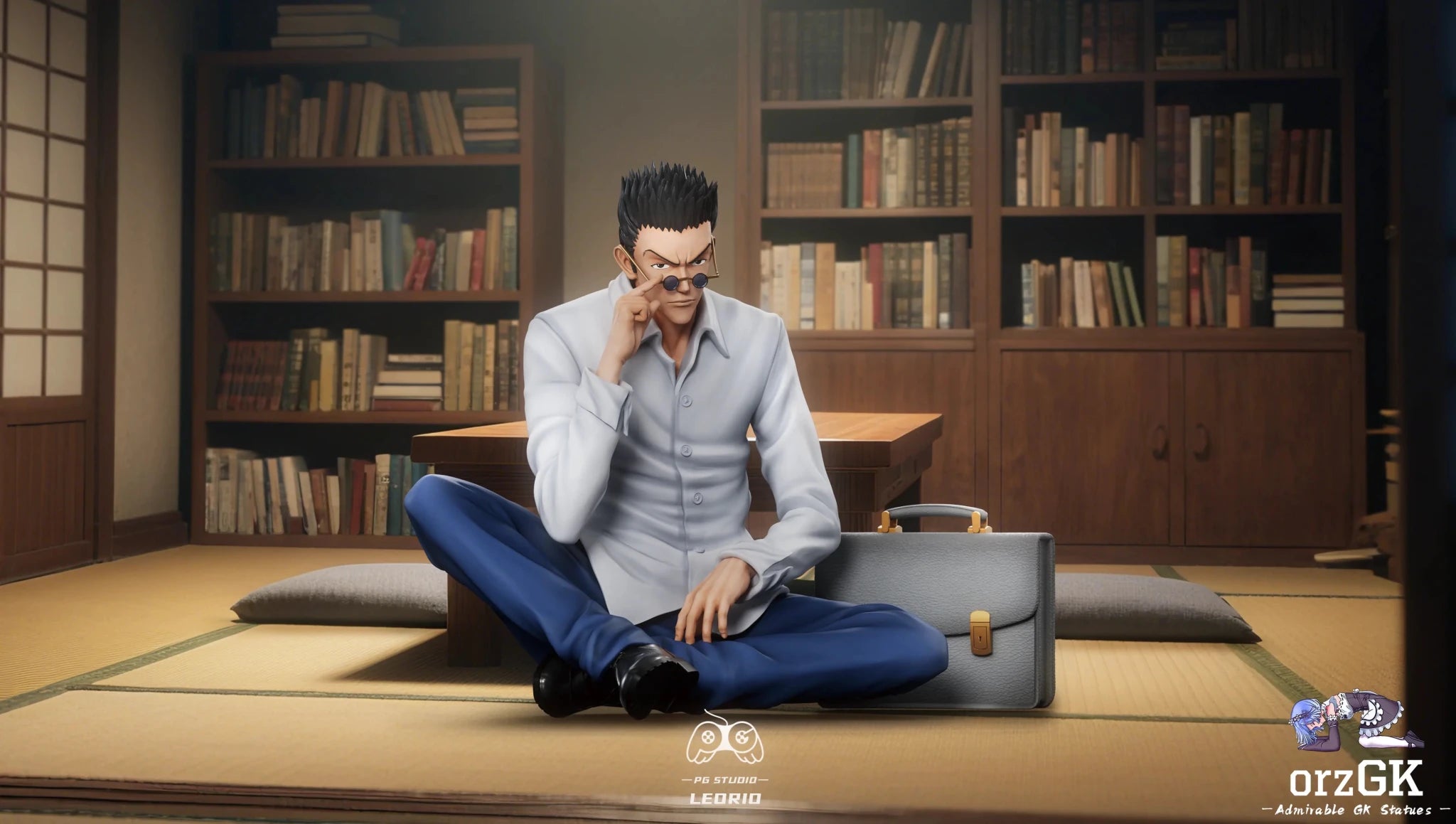 PG Studio - Hunter × Hunter Sitting Leorio & Curarpikt resin statue Navy Toys anime figure