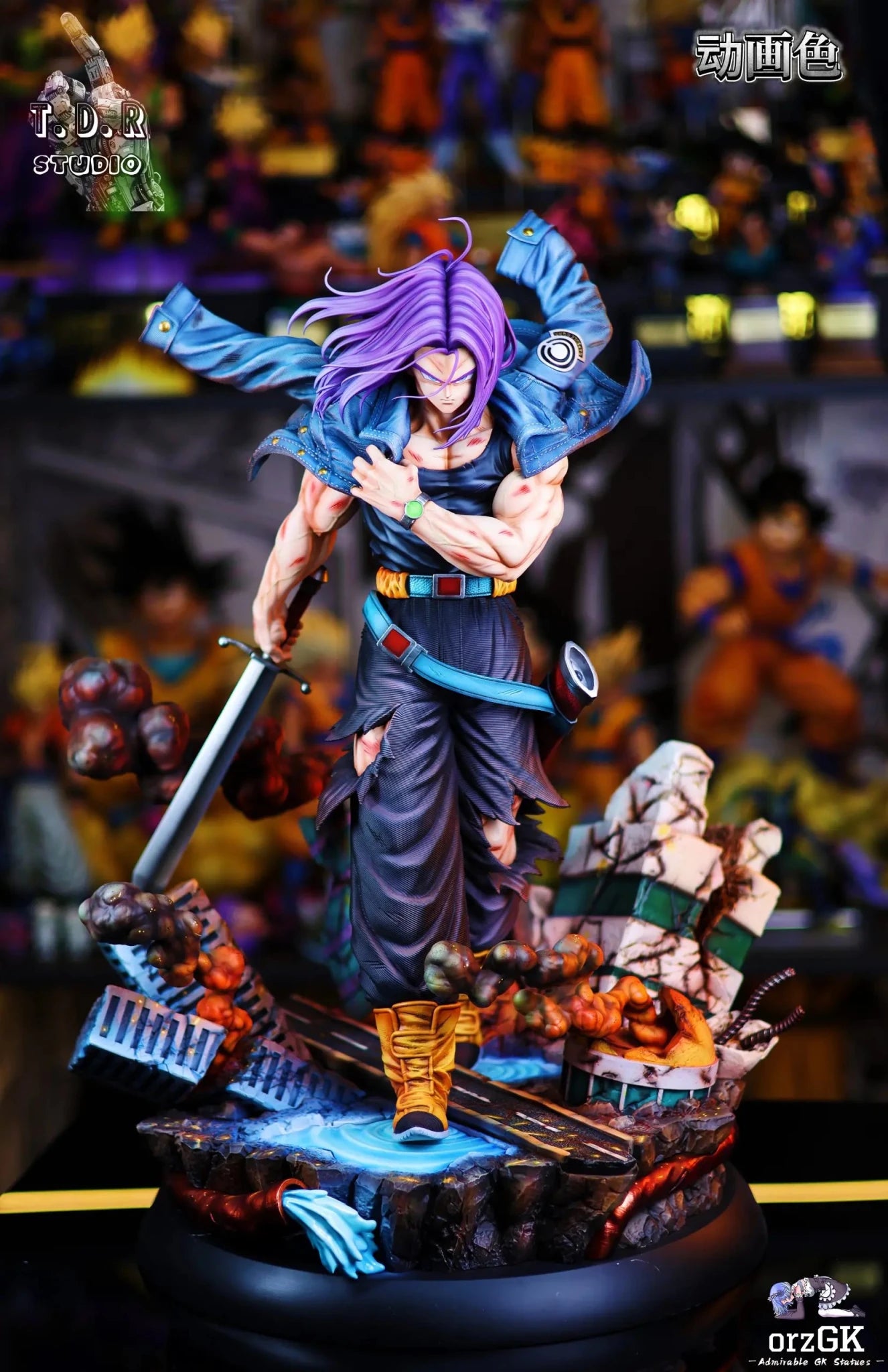 T.D.R Studio - Dragon Ball Battle Series 1 Future Boy Trunks resin statue Navy Toys anime figure