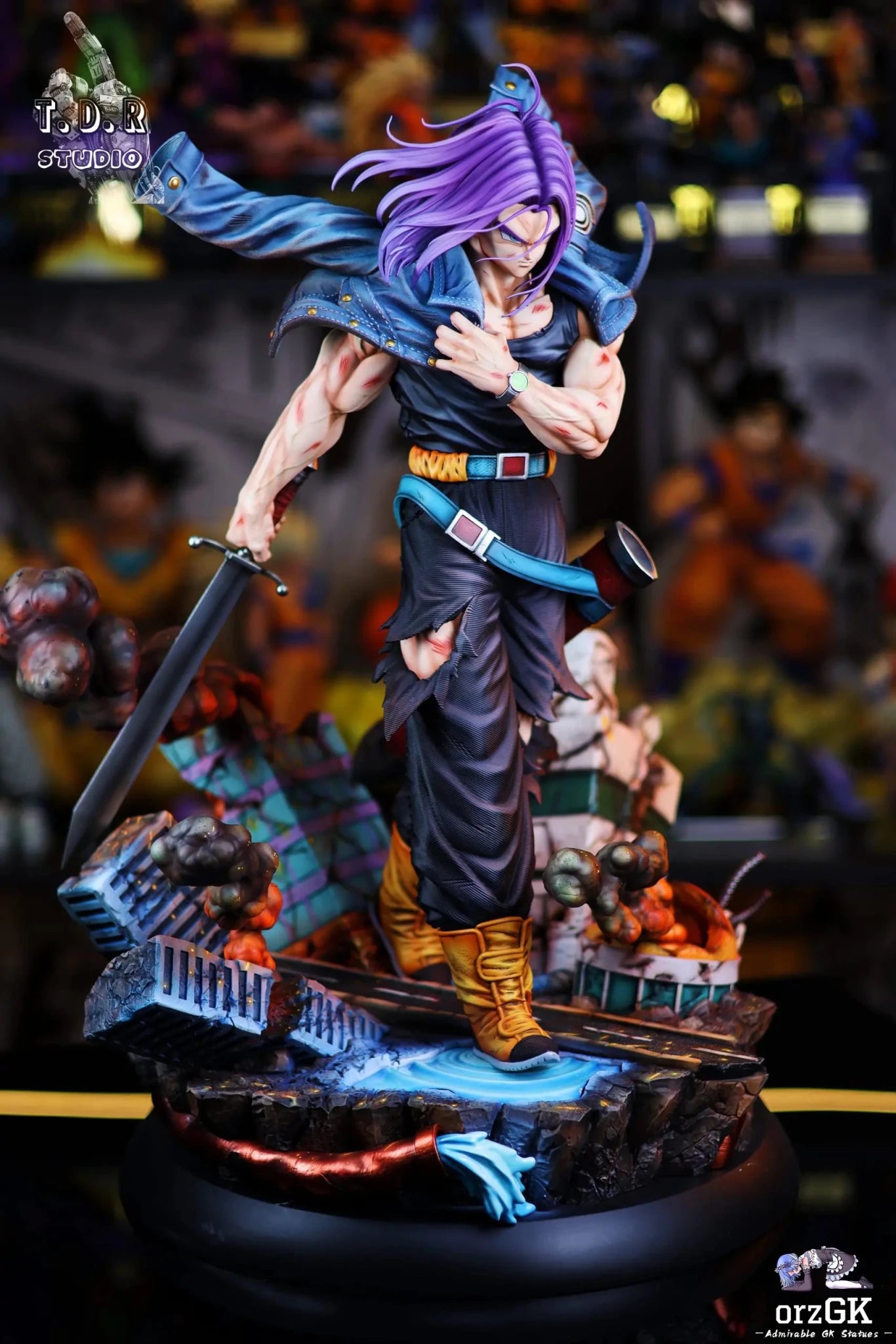 T.D.R Studio - Dragon Ball Battle Series 1 Future Boy Trunks resin statue Navy Toys anime figure