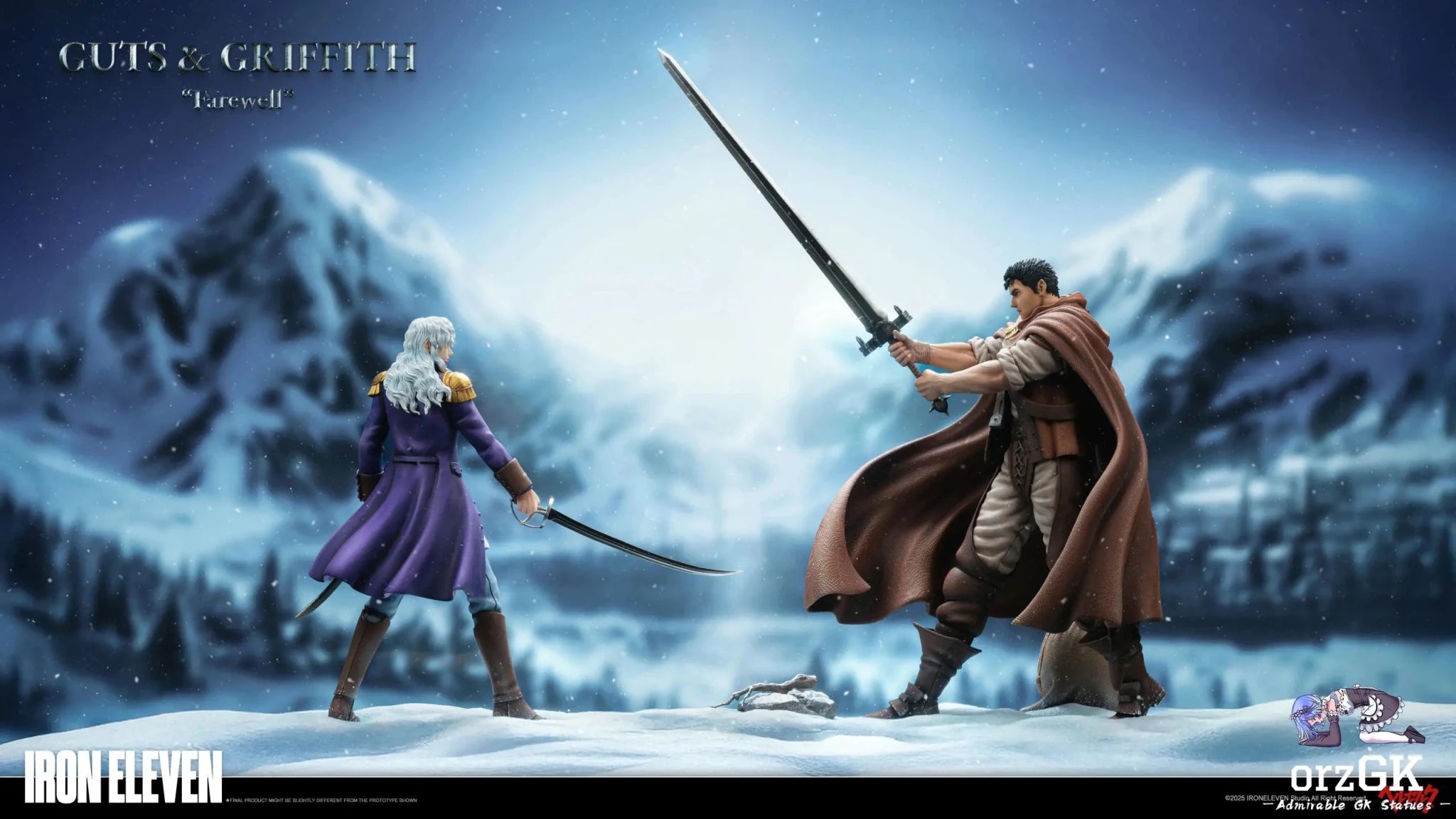 Snowfield Farewell Guts & Griffith - Berserk - IRON ELEVEN Studio resin statue Navy Toys anime figure