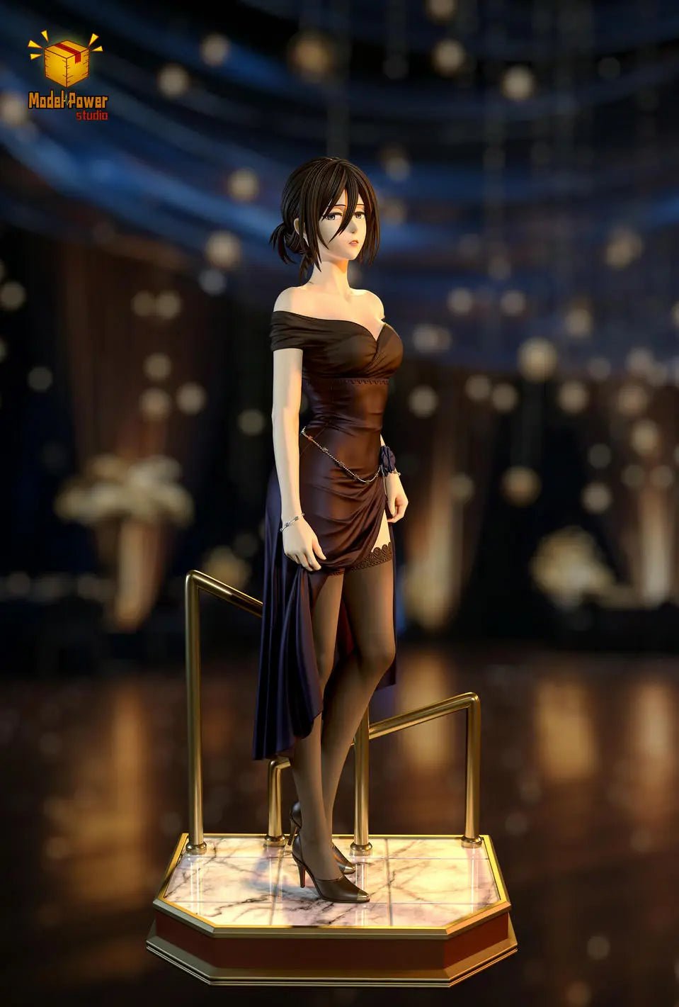 Model Power Studio - Attack on Titan Midnight Banquet Series 1 Mikasa Ackerman resin statue Navy Toys anime figure