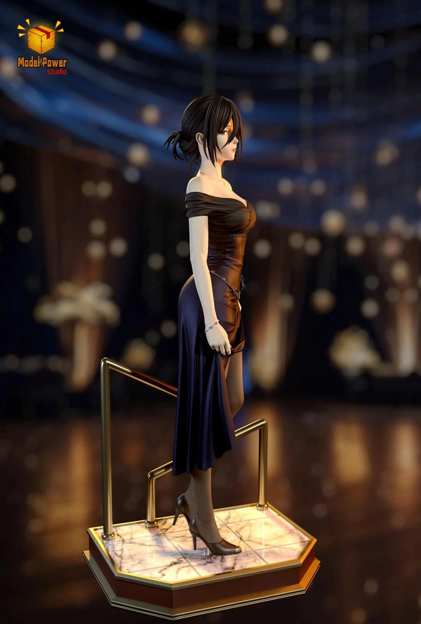 Model Power Studio - Attack on Titan Midnight Banquet Series 1 Mikasa Ackerman resin statue Navy Toys anime figure