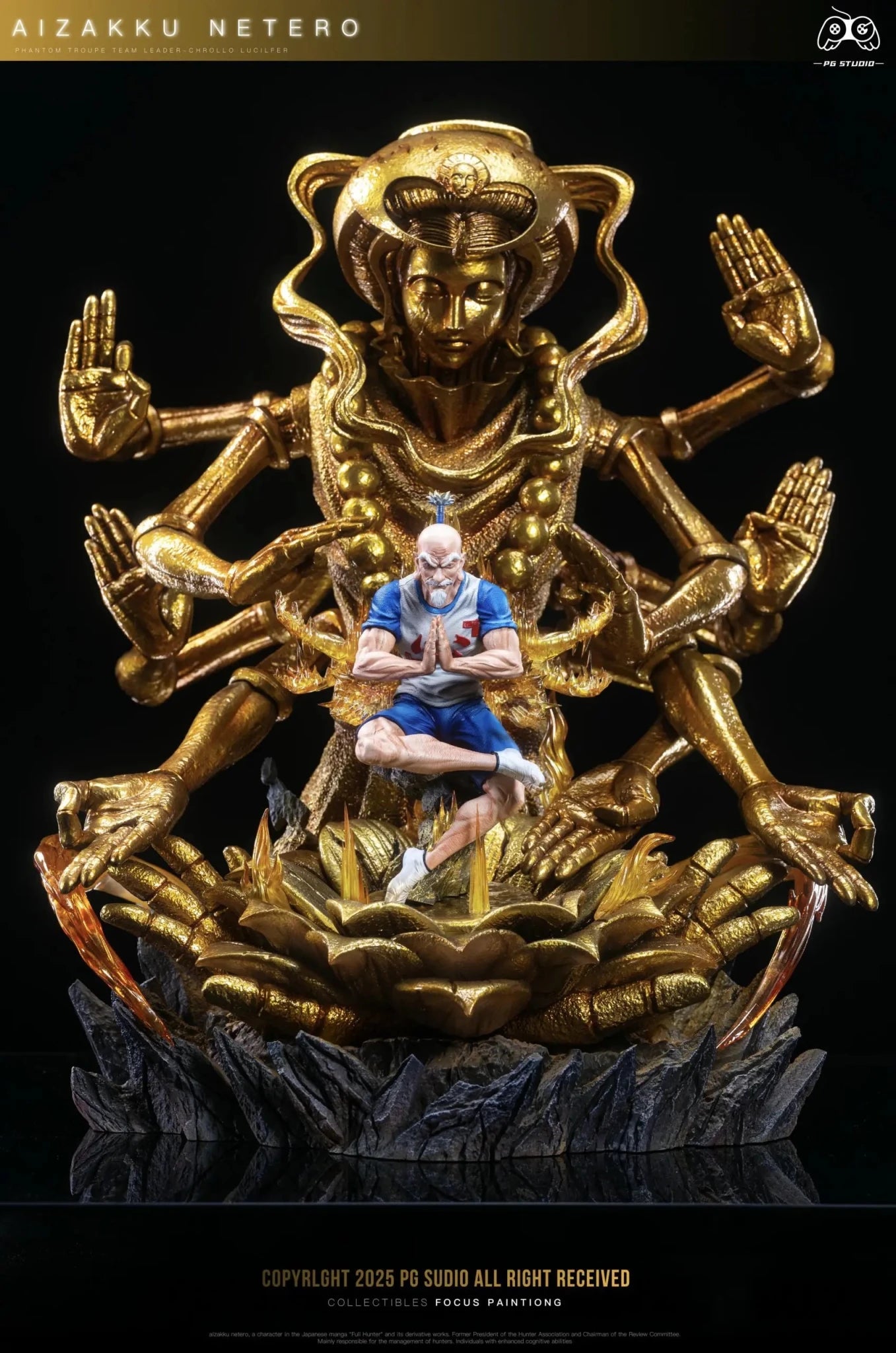 PG Studio - Hunter x Hunter Hyakushiki Kannon Chairman Netero resin statue Navy Toys anime figure