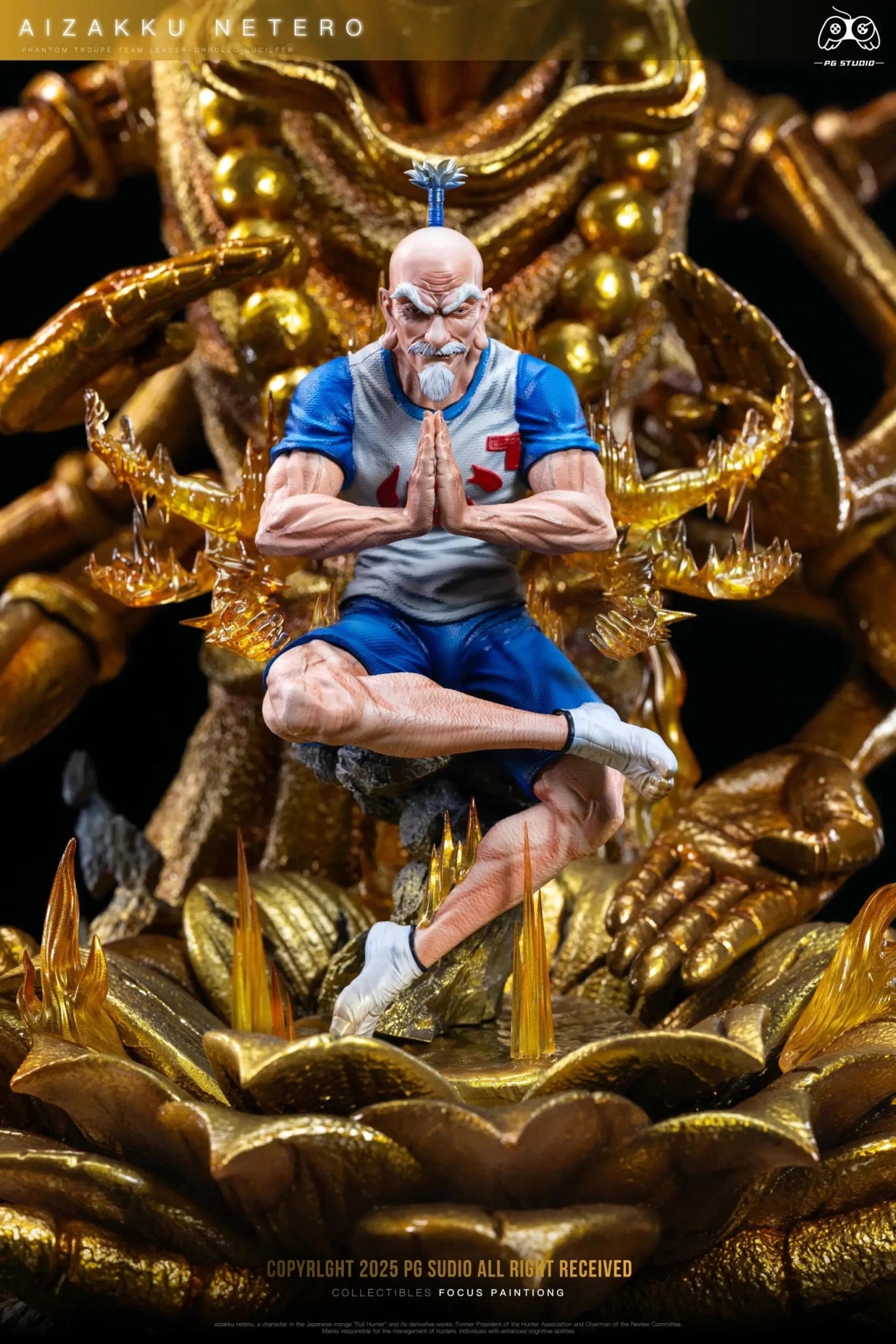 PG Studio - Hunter x Hunter Hyakushiki Kannon Chairman Netero resin statue Navy Toys anime figure