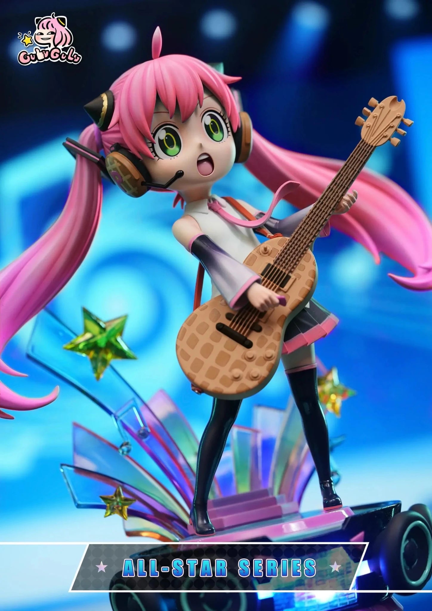 GULUGULU Studio - Spy x Family Anya Forger Cosplaying Hatsune Miku Guitar Girl resin statue Navy Toys anime figure