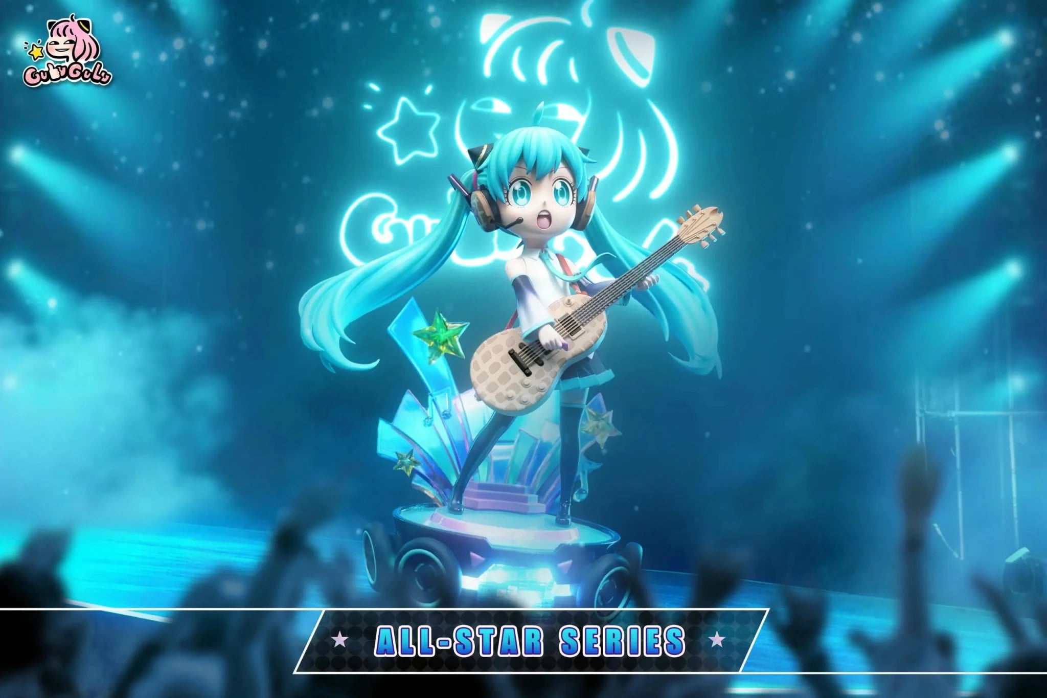 GULUGULU Studio - Spy x Family Anya Forger Cosplaying Hatsune Miku Guitar Girl resin statue Navy Toys anime figure