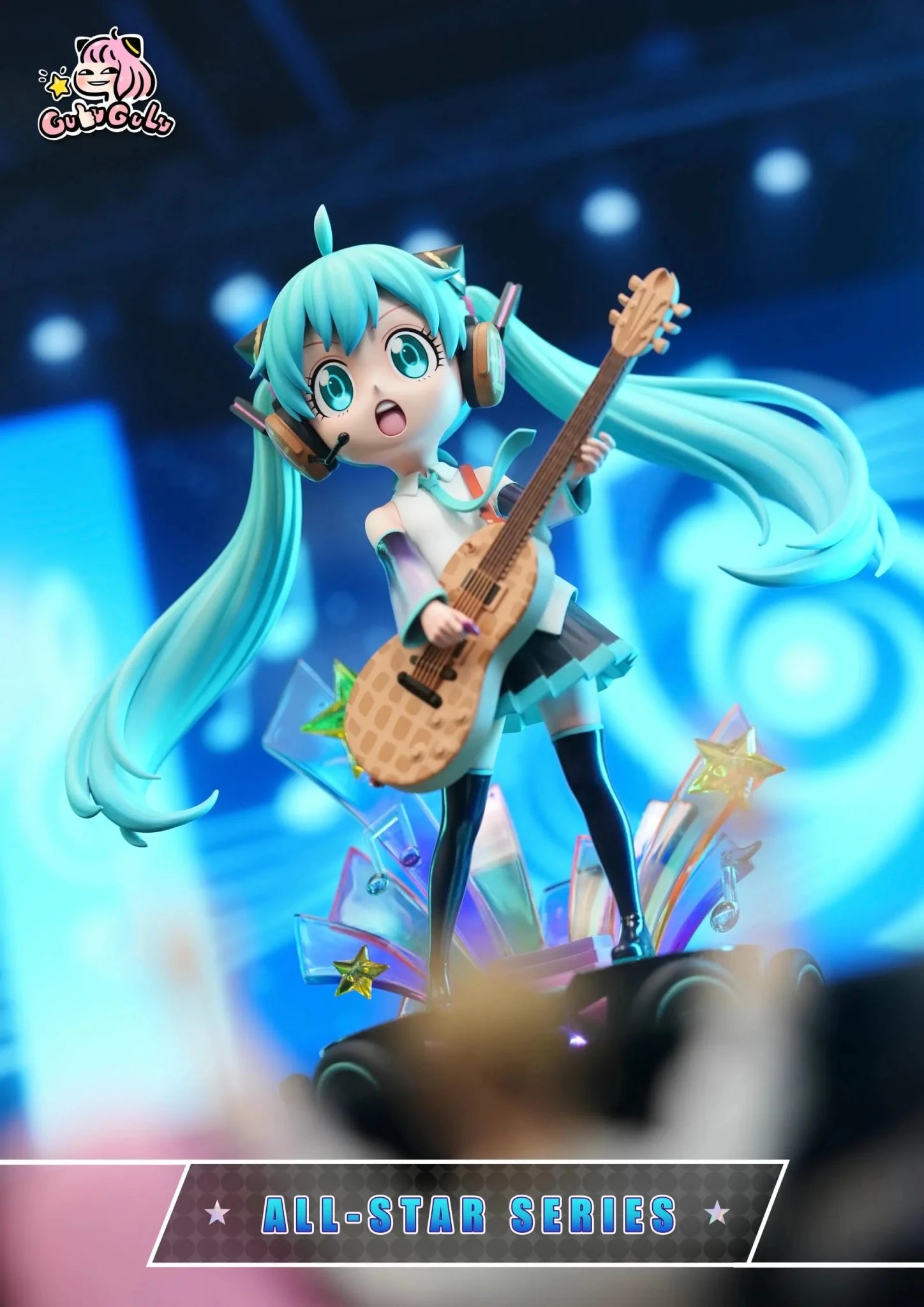 GULUGULU Studio - Spy x Family Anya Forger Cosplaying Hatsune Miku Guitar Girl resin statue Navy Toys anime figure