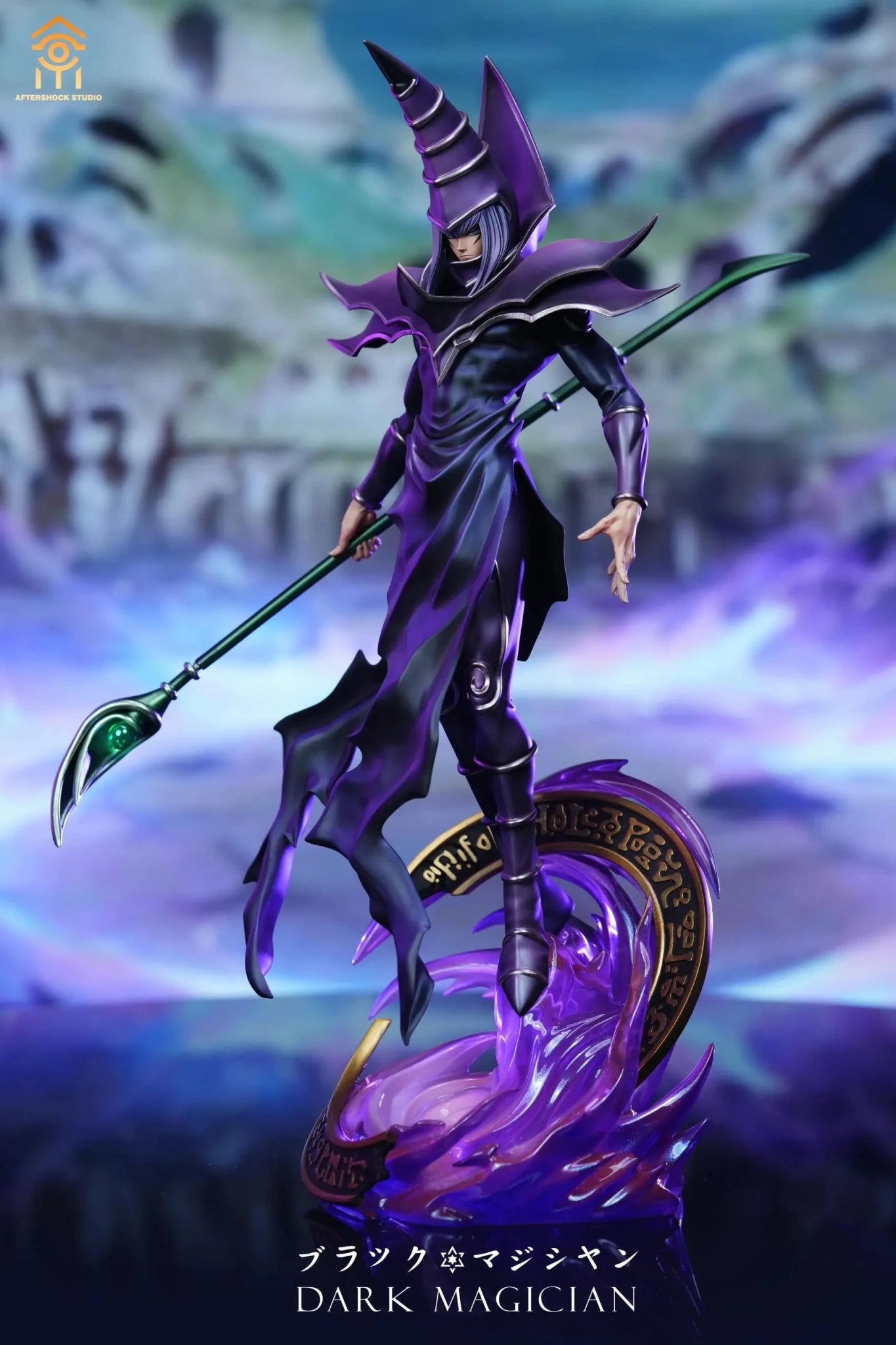 Aftershock Studio - Yu - Gi - Oh Dark Magician resin statue Navy Toys anime figure