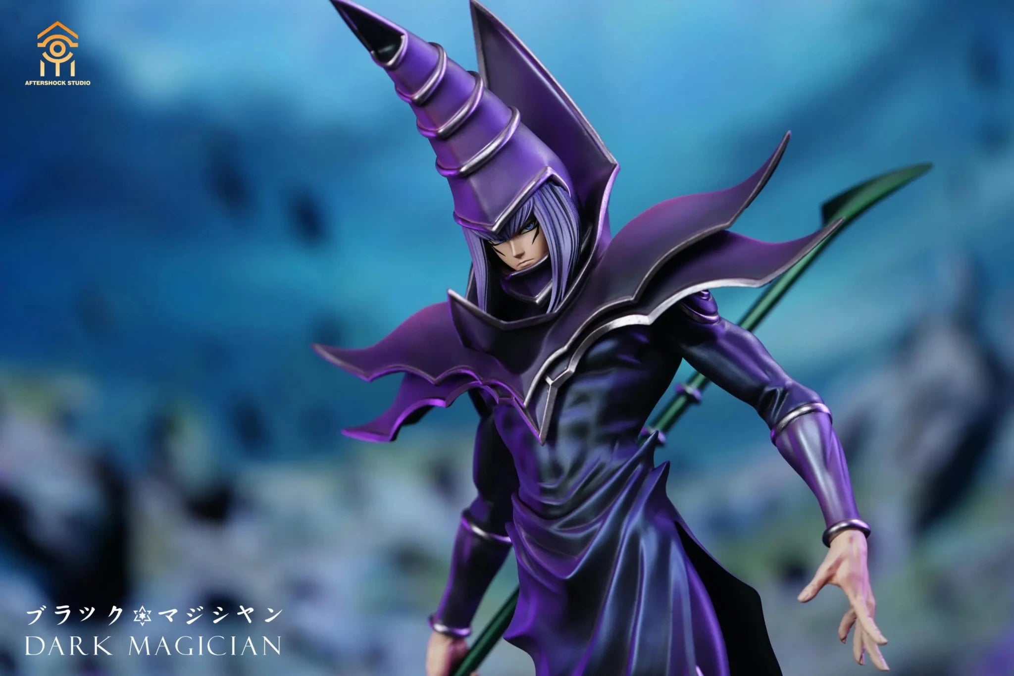 Aftershock Studio - Yu - Gi - Oh Dark Magician resin statue Navy Toys anime figure