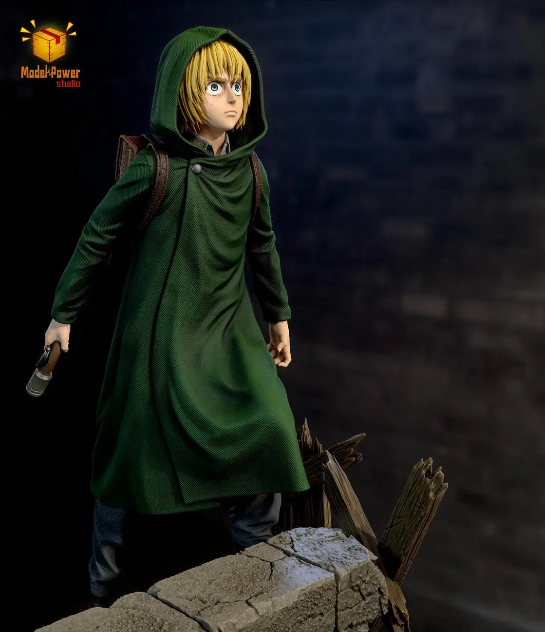 Model Power Studio - Attack On Titan The Basement Trio Mikasa & Armin & Eren resin statue Navy Toys anime figure