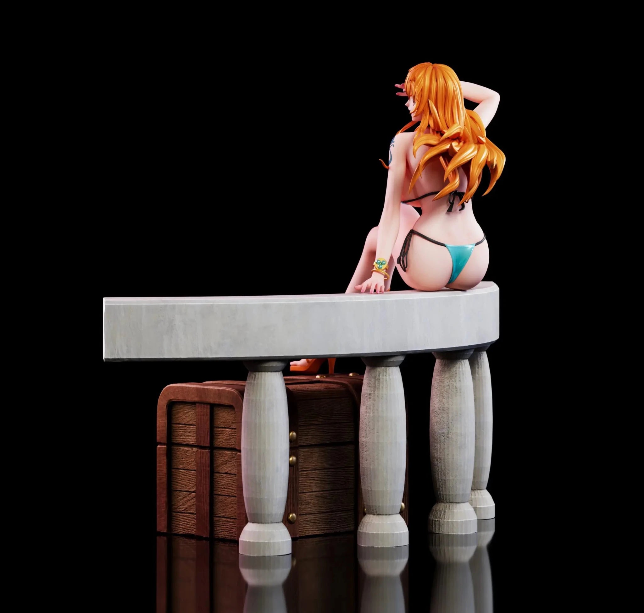 Aetheria Studio - One Piece 02 Sitting Nami resin statue Navy Toys anime figure