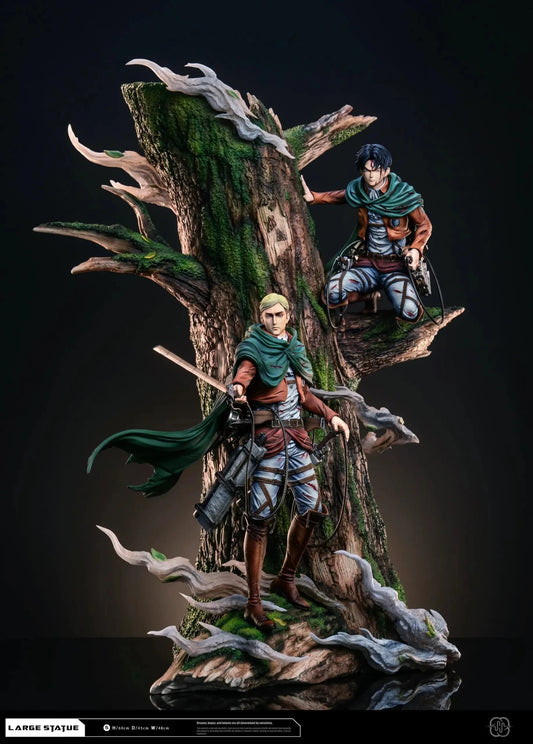 Hertz Studio - Attack On Titan The Sharpest Sword Levi & Erwin resin statue Navy Toys anime figure