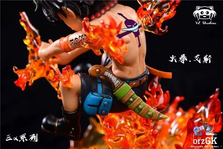 Yz Studio - One Piece Whitebeard Pirates 2nd Division Commander Portgas D. Ace resin statue Navy Toys anime figure