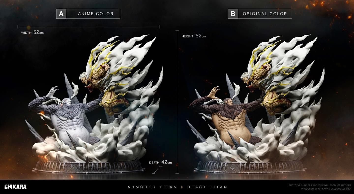 Armored Titan VS Beast Titan - Attack On Titan - Chikara Studio resin statue Chikara Studio anime figure