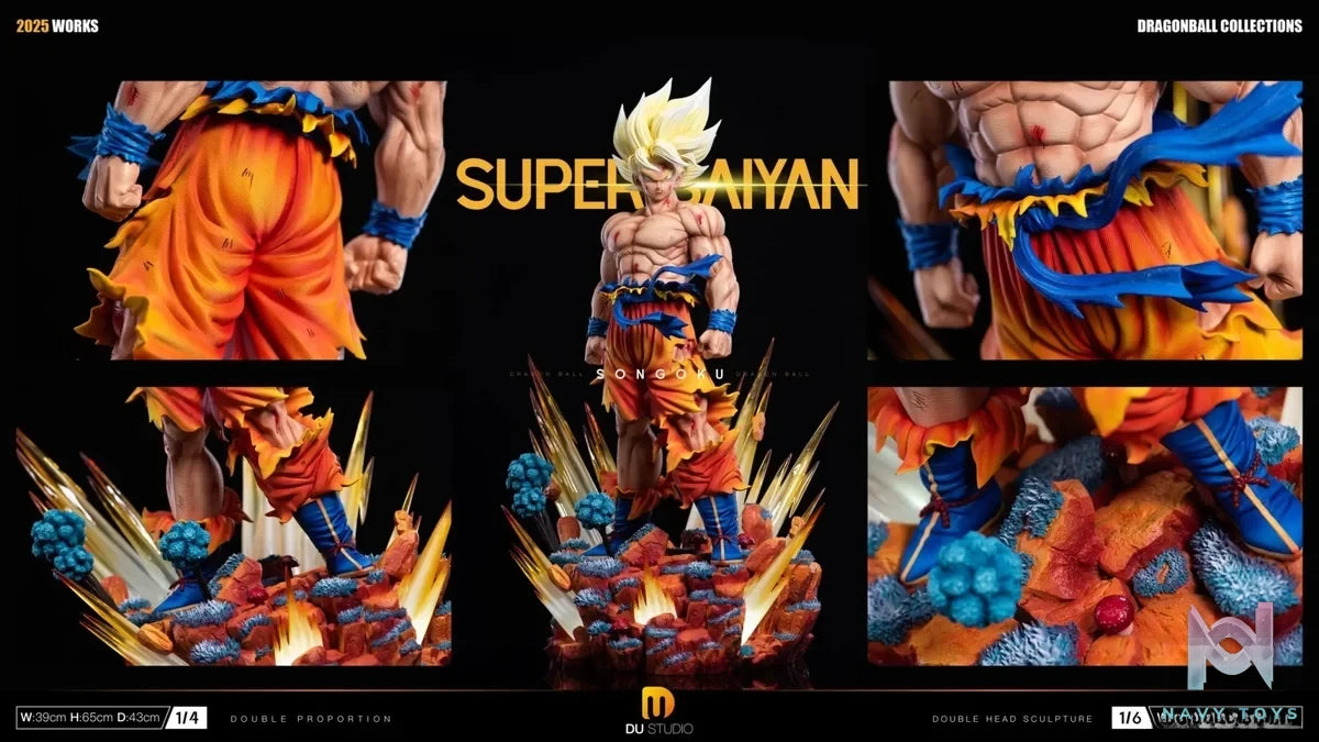 Du Studio - Dragon Ball The First Super Saiyan 2.0 Son Goku resin statue Navy Toys anime figure