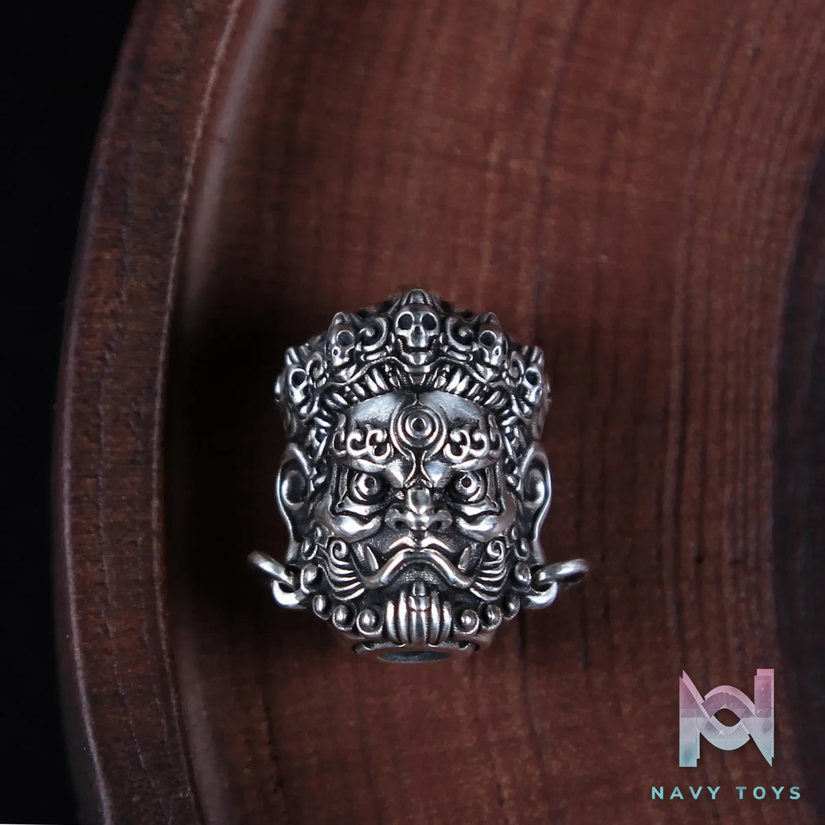 Raven Studio (silver jewelry) – Original “Great Ease” Mahakala Triple-Hole Spacer Bead Original