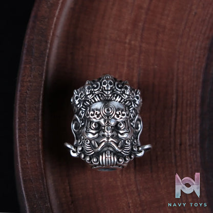 Raven Studio (silver jewelry) – Original “Great Ease” Mahakala Triple-Hole Spacer Bead Original