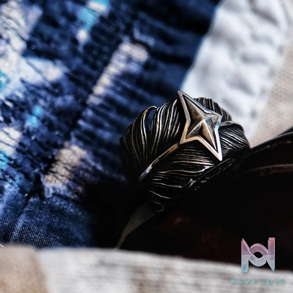 Raven Studio (silver jewelry) – Original Exclusive “Star Whisper” Native American Style Feather Ring Original