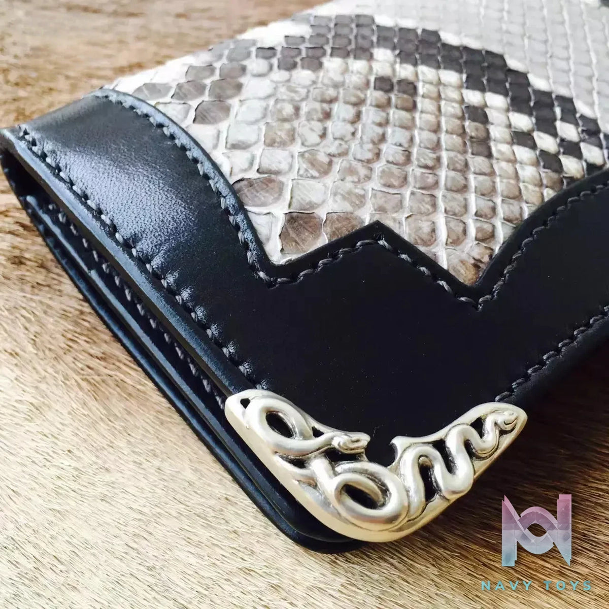 Raven Studio (silver jewelry) – Tochigi Leather Patchwork Python Skin Long Wallet Original