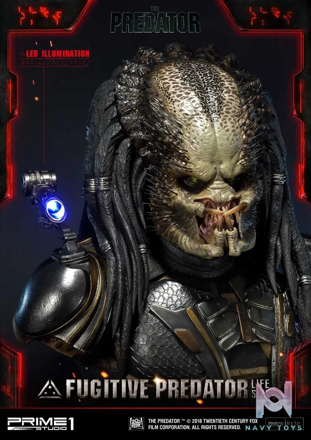 Prime 1 Studio – Life Size Bust The Predator (Film) Fugitive Predator LSTPR-01 LSTPR-01DX (Licensed)