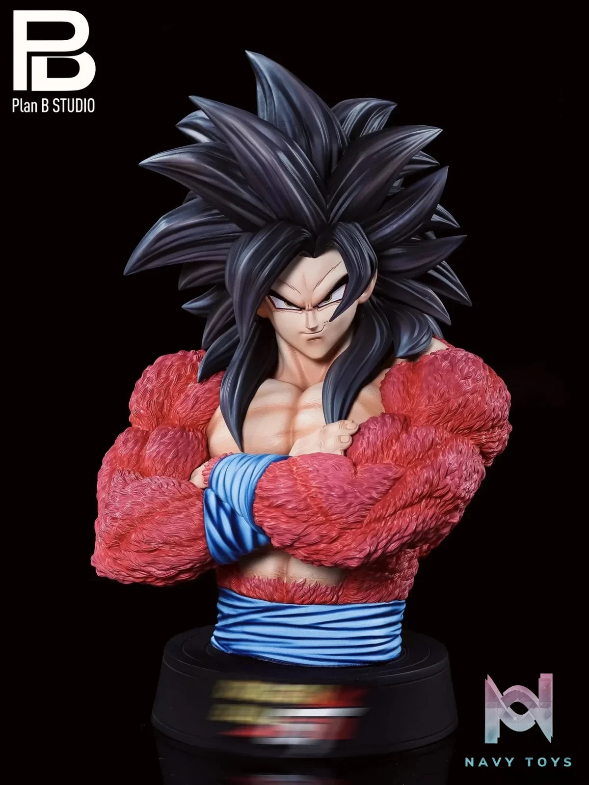 PlanB Studio - Dragon Ball Super Saiyan 4 Goku & Super Saiyan 4 Goku Bust resin statue Navy Toys anime figure