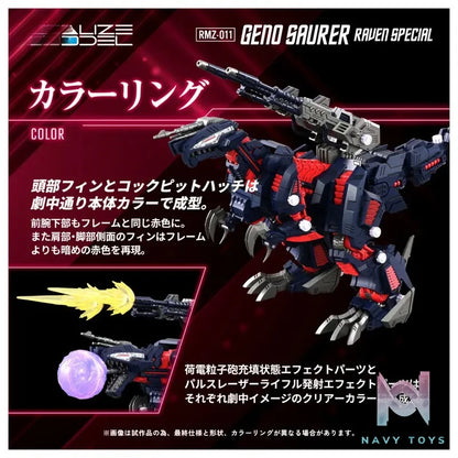 TAKARA TOMY – Realize RMZ-011 Geno Saurer Raven Specs (Licensed)