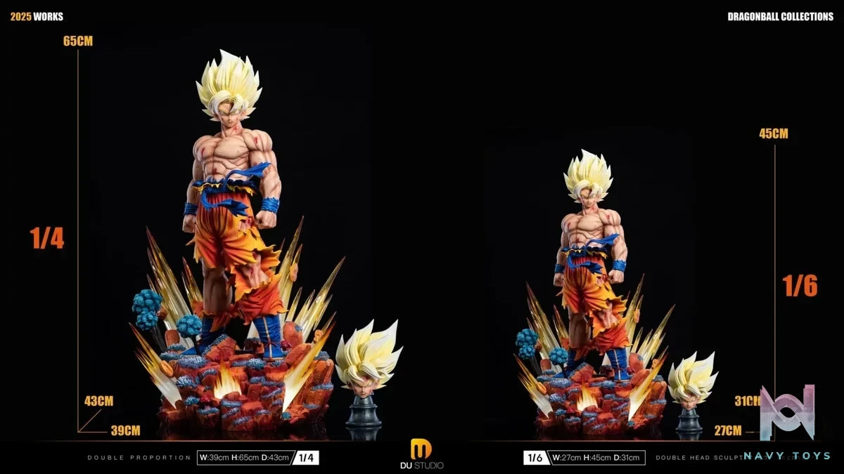 Du Studio - Dragon Ball The First Super Saiyan 2.0 Son Goku resin statue Navy Toys anime figure