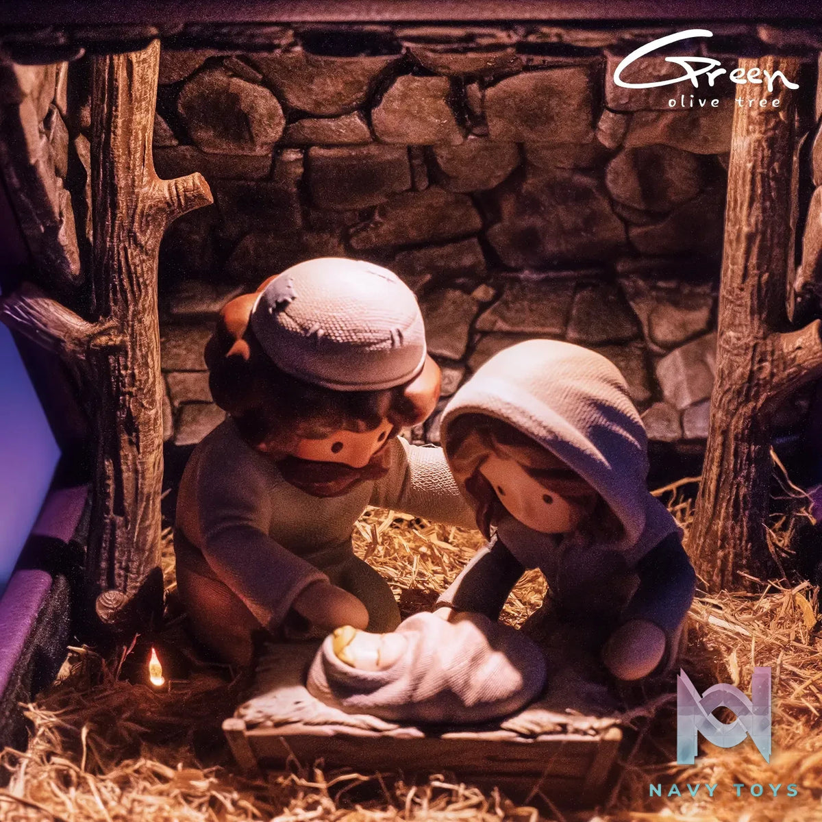 Green Olive Tree Studio – BOX Story Illustration Series-He Was Born in a Manger (Licensed)