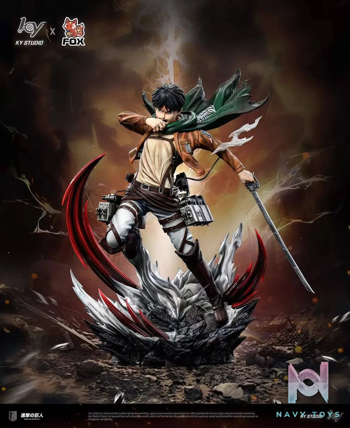 Eren resin statue FOX Studio x KY Studio anime figure