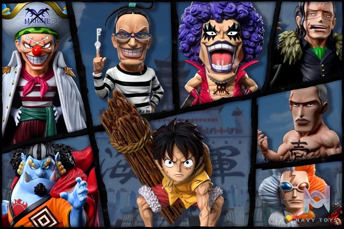A+ Studio - One Piece Luffy Series Summit War Saga Luffy resin statue Navy Toys anime figure