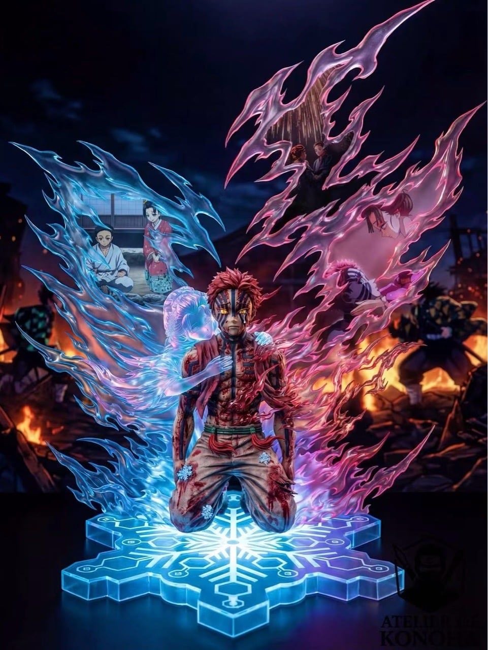 Akaza & Koyuki - Kimetsu no Yaiba - ATELIER DE KONOHA resin statue ATELIER DE KONOHA Studio anime figure