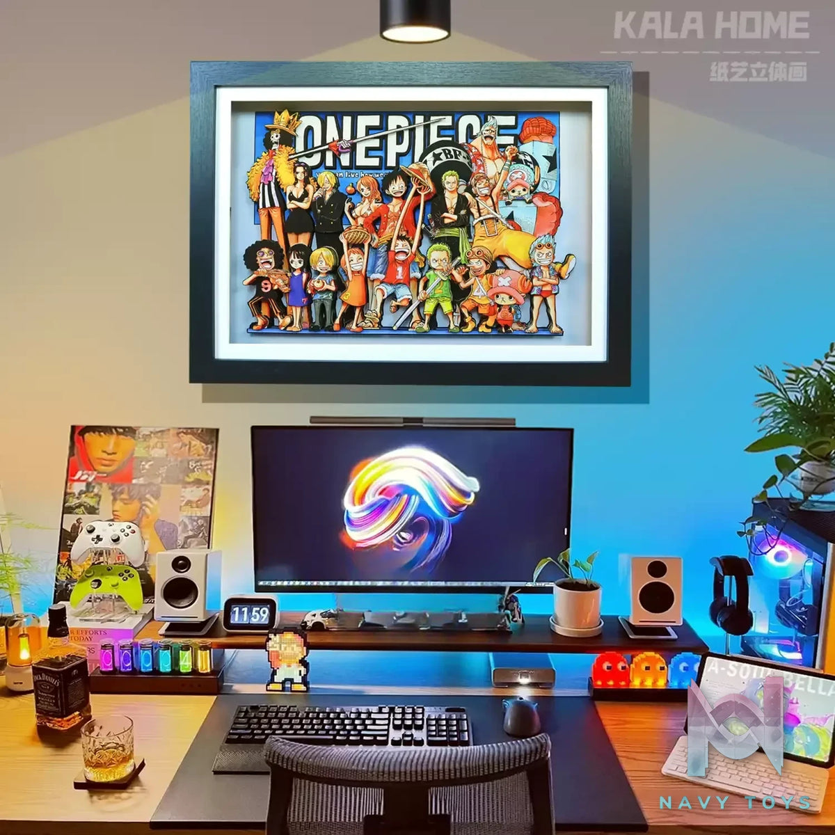 KALA HOME Studio – One Piece Multiple Characters #02 3D Decorative Painting One Piece