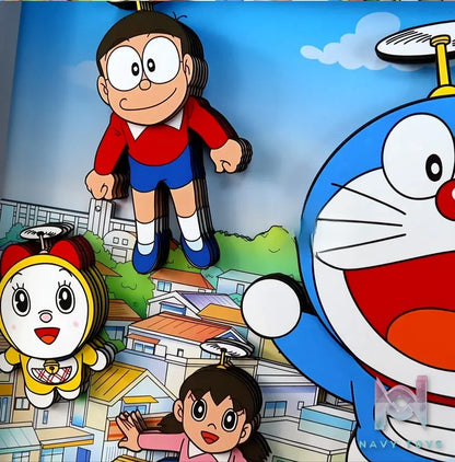 KALA HOME Studio – Doraemon Multiple Characters #03 3D Decorative Painting Doraemon