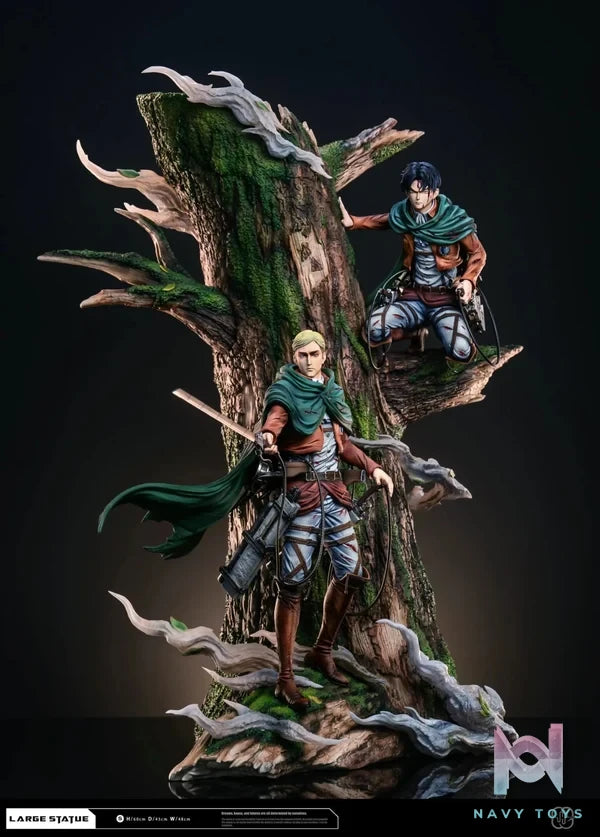 Hertz Studio - Attack On Titan The Sharpest Sword Levi & Erwin resin statue Navy Toys anime figure