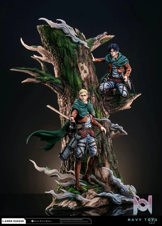 Hertz Studio - Attack On Titan The Sharpest Sword Levi & Erwin resin statue Navy Toys anime figure