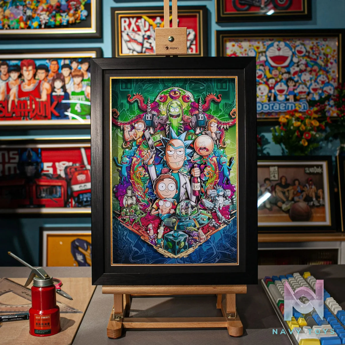 Yu Zhi Jiang Studio – Rick and Morty Multiple Characters 3D Decorative Painting Rick and Morty