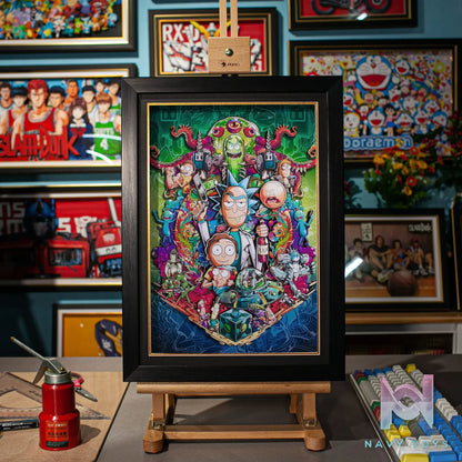 Yu Zhi Jiang Studio – Rick and Morty Multiple Characters 3D Decorative Painting Rick and Morty