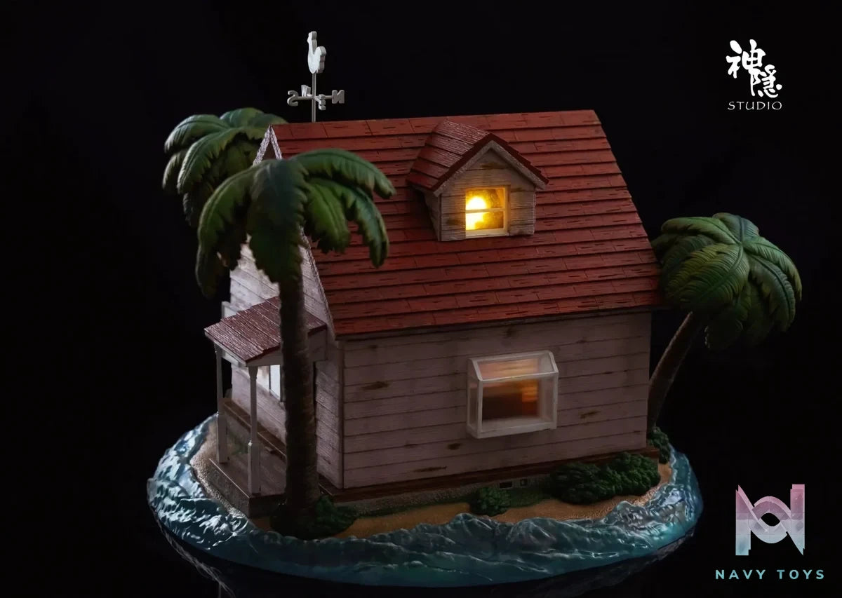 Shen Yin Studio - Dragon Ball Food Series Kame House is open for dinner Son Goku & Master Roshi & Launch & Kuririn resin statue Navy Toys anime figure