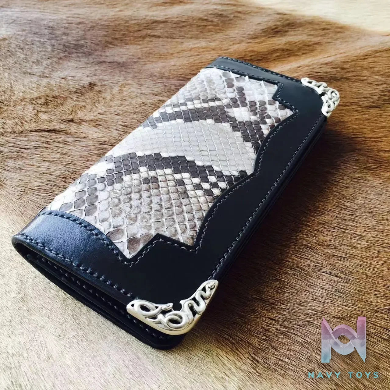 Raven Studio (silver jewelry) – Tochigi Leather Patchwork Python Skin Long Wallet Original