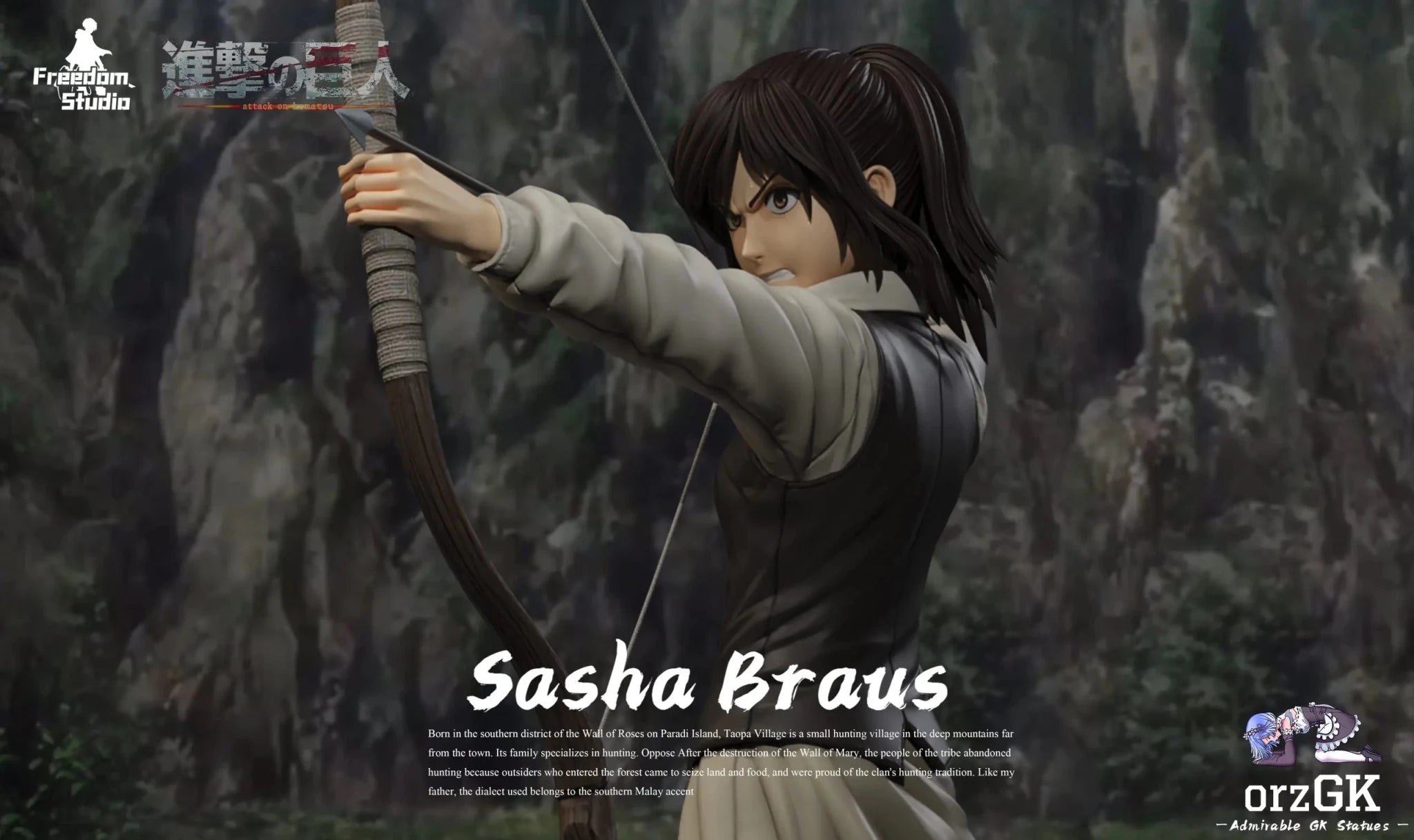 Freedom Studio - Attack on Titan Archery - Sasha Braus resin statue Navy Toys anime figure