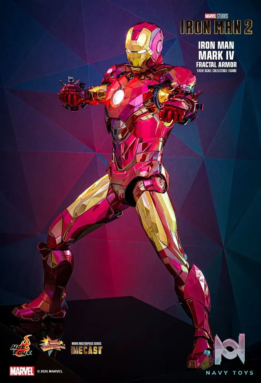 Hottoys – Marvel Iron Man 2 Iron Man Mark IV (Fractal Armor) 1/6th scale Collectible Figure MMS792D70 (Licensed)