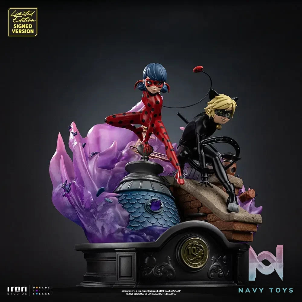 Iron Studio – Lady Bug and Cat Noir Miraculous 10th Anniversary Signed Edition – Deluxe Art Scale 1/10 Statue (Licensed)