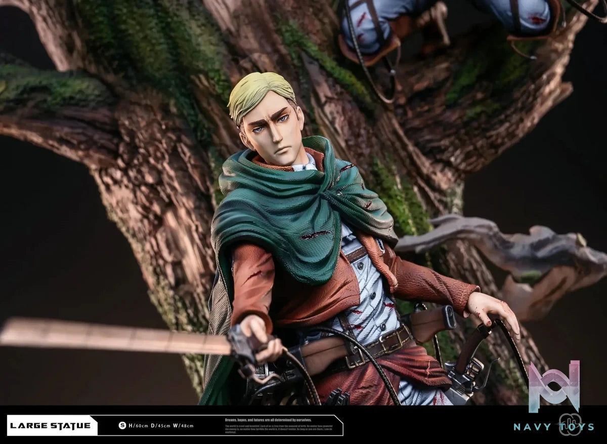 Hertz Studio - Attack On Titan The Sharpest Sword Levi & Erwin resin statue Navy Toys anime figure