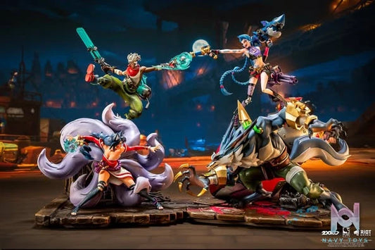 Ahri & Ekko VS Jinx & Warwick resin statue PureArts Studio anime figure