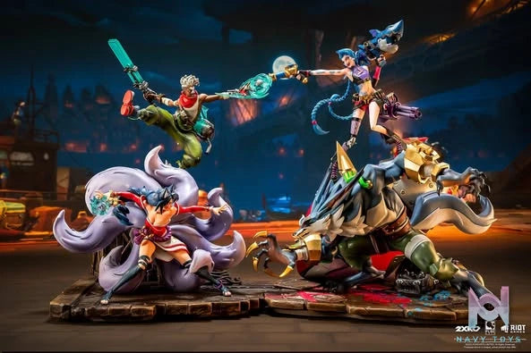 Ahri & Ekko VS Jinx & Warwick resin statue PureArts Studio anime figure