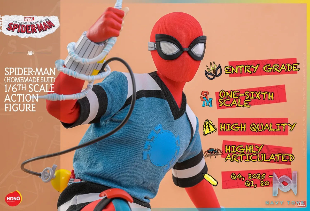 Hottoys & HONO Studio – Marvel Your Friendly Neighborhood Spider-Man (Homemade Suit) Action Figure HS07 (Licensed)