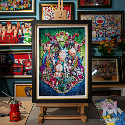 Yu Zhi Jiang Studio – Rick and Morty Multiple Characters 3D Decorative Painting Rick and Morty