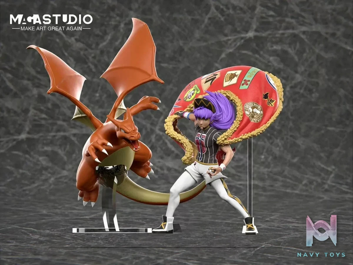 MAGA Studio - Pokémon League Champion Series 1 Galar Region Pokémon Champion Leon resin statue Navy Toys anime figure